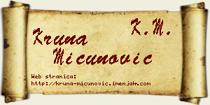 Kruna Mićunović vizit kartica
